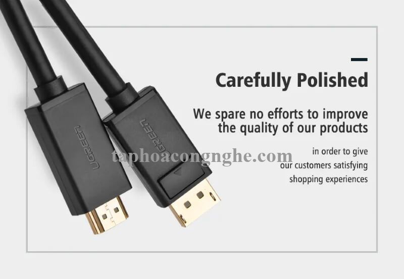 Ugreen 10204 5M Màu Đen Cáp chuyển đổi Displayport sang HDMI thuần đồng DP101 30010204